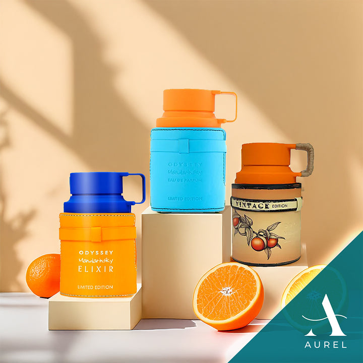 Armaf Gift Set Wheel of Odyssey Orange Blue (3pc x 30ml Odyssey Mandarin Sky, Mandarin Sky Elixir, Odyssey Vintage)