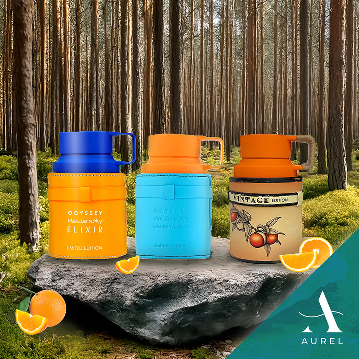 Armaf Gift Set Wheel of Odyssey Orange Blue (3pc x 30ml Odyssey Mandarin Sky, Mandarin Sky Elixir, Odyssey Vintage)