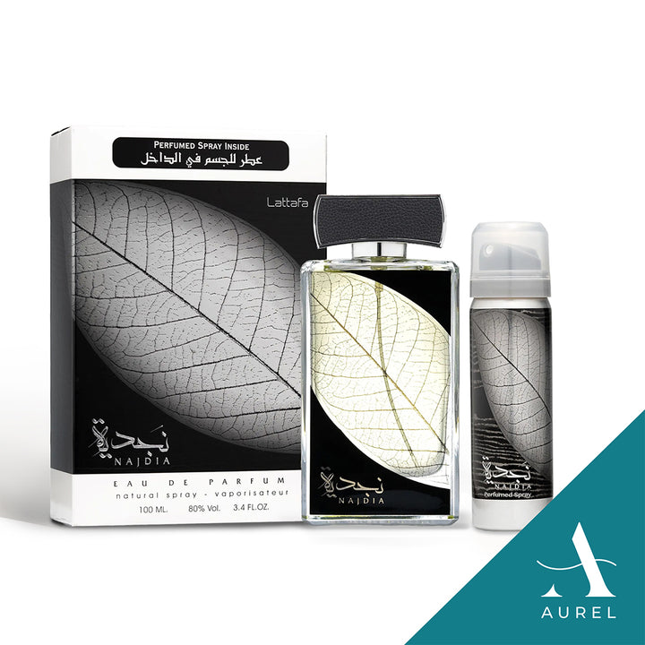 Lattafa Najdia Dubai EDP (100ml) + Deodorant Spray (50ml)