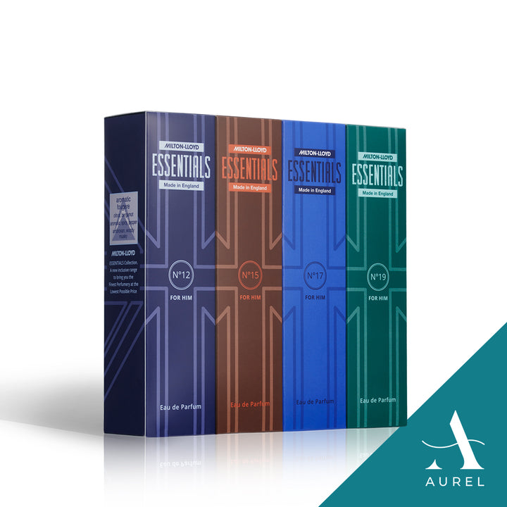 Milton Lloyd Essentials Quad Pack For Him 2 - No12,15,17 &19 EDP Mist (50ml x 4)