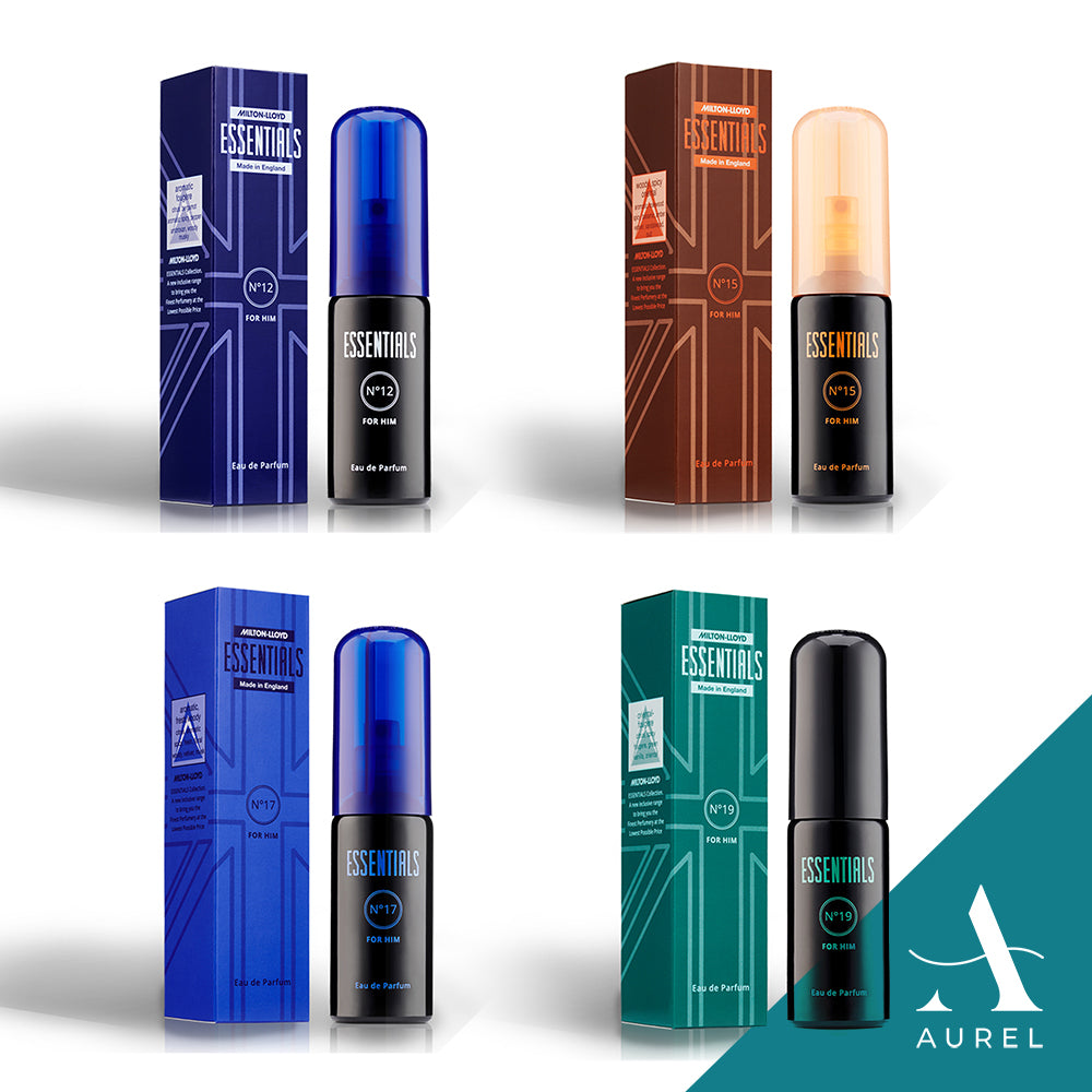 Milton Lloyd Essentials Quad Pack For Him 2 - No12,15,17 &19 EDP Mist (50ml x 4)
